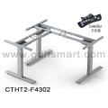 Height adjust float desk set & L-shaped adjuster for desk frame